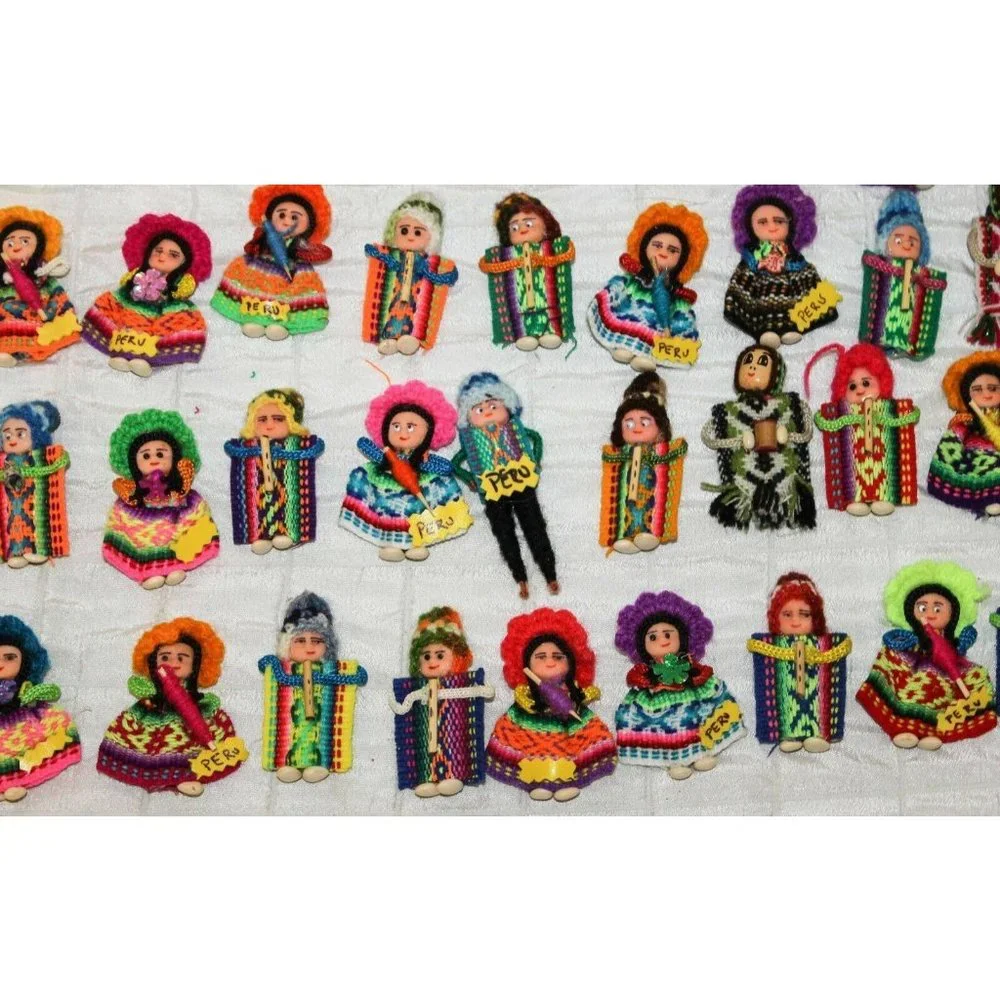 Lot of 2 Peruvian Peru Fridge Magnets Medallion Llamas Native Man Woman - Picture 6 of 11